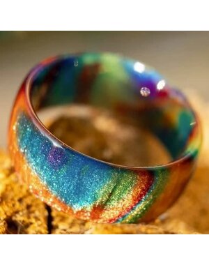  IRIDESCENT OPAL MULTICOLOR RING