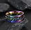 RAINBOW MULTICOLOR RING WITH WRAP AROUND CHAIN