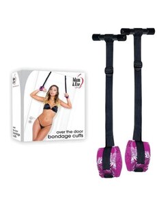 ADAM & EVE ADAM AND EVE OVER THE DOOR BONDAGE CUFFS PINK   (DISC.)