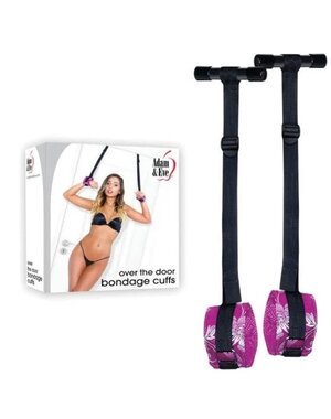 ADAM & EVE ADAM AND EVE OVER THE DOOR BONDAGE CUFFS PINK   (DISC.)