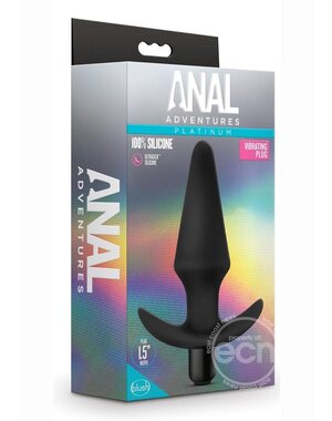 ANAL ADVENTURES ANAL ADVENTURES PLATINUM SILICONE VIBRATING PLUG BLACK