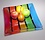 CHRIS PAULSON PAULSON GLASS 11.5" SQUARE TRAY RAINBOW & BLACK STRIPED