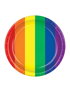  PRIDE PLATES 9" RAINBOW 8PK