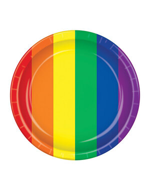  PRIDE PLATES 9" RAINBOW 8PK