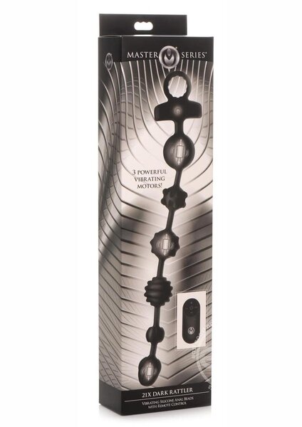 MASTER SERIES MASTER SERIES 21X DARK RATTLER SILICONE ANAL BEADS WITH REMOTE