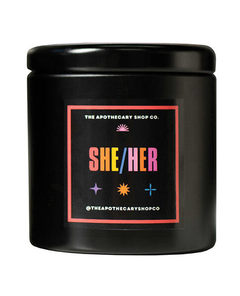 GENDER FLUID PRONOUNS CANDLE