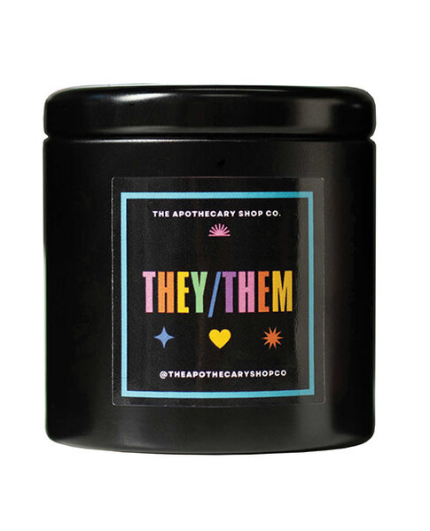 GENDER FLUID PRONOUNS CANDLE
