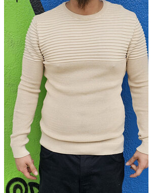 Chuxx CHUXX RIBBED CHEST SWEATER BEIGE