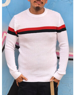 Chuxx CHUXX RIBBED CHEST SWEATER WHITE