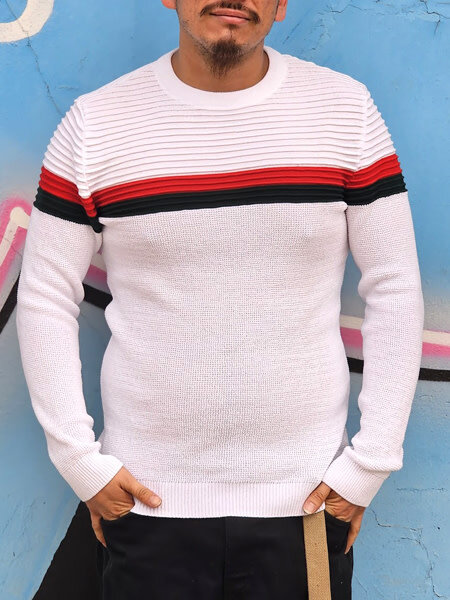 Chuxx CHUXX RIBBED CHEST SWEATER WHITE