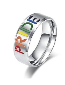  RAINBOW PRIDE WORD RING STAINLESS STEEL