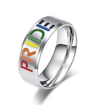  RAINBOW PRIDE WORD RING STAINLESS STEEL
