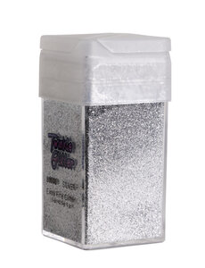 WESTERN FASHION FINE GLITTER SQUARE BOTTLE SILVER 1.5 OZ