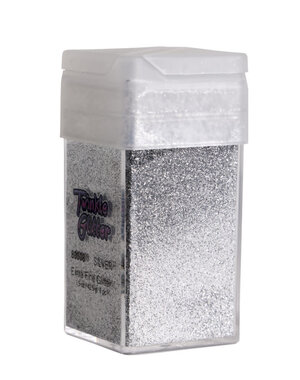 WESTERN FASHION FINE GLITTER SQUARE BOTTLE SILVER 1.5 OZ