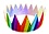 KNOBS KNOBS REVERSABLE DIAGONAL RAINBOW STRIPED CROWN