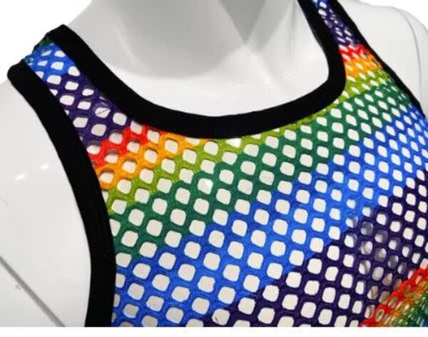 KNOBS KNOBS RAINBOW STRIPE FISHNET TANK