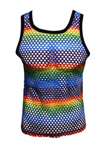 KNOBS KNOBS RAINBOW STRIPE FISHNET TANK