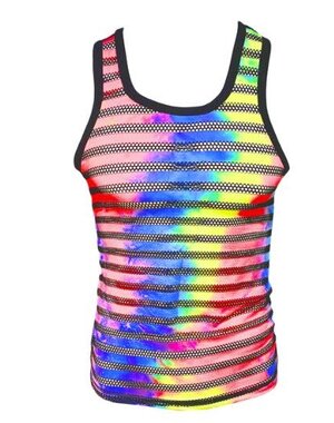 KNOBS KNOBS TIE DYE & MESH STRIPED TANK