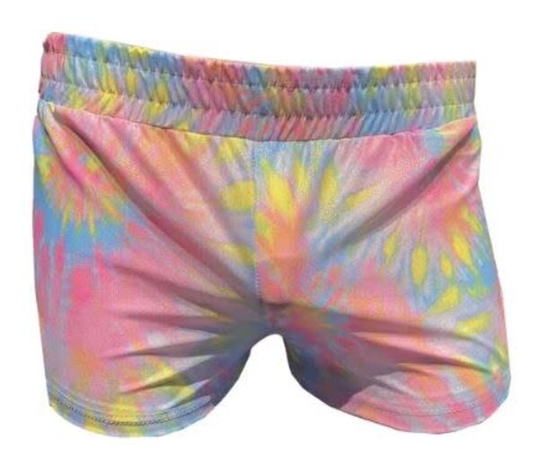 KNOBS KNOBS TIE DYE METALLIC GLITTER OPEN SIDE SHORTS