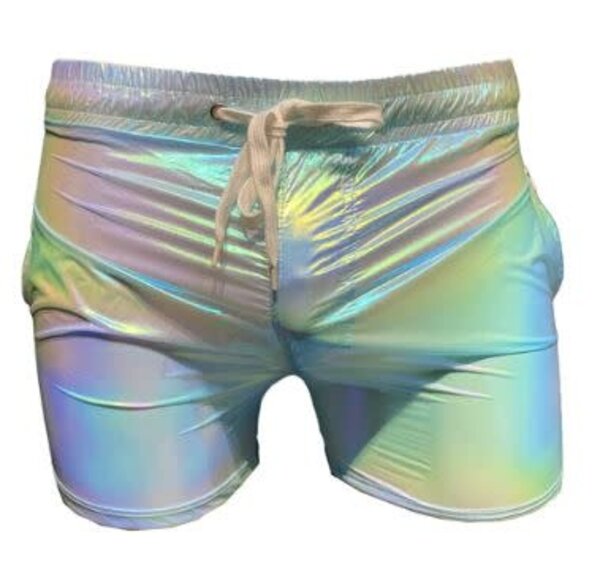 KNOBS KNOBS IRIDESCENT METALLIC RAVE SHORTS