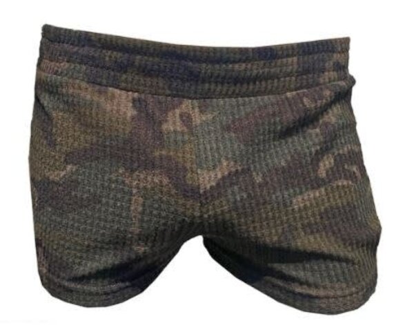 KNOBS KNOBS OPEN SIDE TEXTURED COTTON CAMO SHORTS