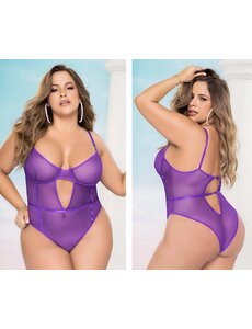 MAPALE LINGERIE MAPALE 8669X SHEER TEDDY PURPLE