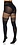 LEG AVENUE SEAMLESS OPAQUE THIGH HIGHS WITH FISHNET ACCENT BLACK ONE SIZE