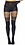 LEG AVENUE SEAMLESS OPAQUE THIGH HIGHS WITH FISHNET ACCENT BLACK ONE SIZE