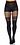 LEG AVENUE SEAMLESS OPAQUE THIGH HIGHS WITH FISHNET ACCENT BLACK ONE SIZE