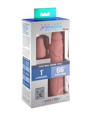 PIPEDREAM PRODUCTS FANTASY X-TENSIONS SILICONE 7" WITH 1" EXTENDER