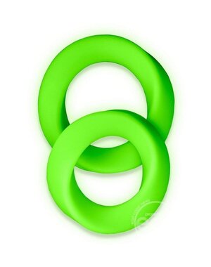 OUCH! OUCH! GLOW IN THE DARK 2PC SILICONE COCK RING SET