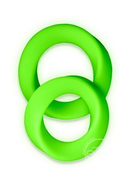 OUCH! OUCH! GLOW IN THE DARK 2PC SILICONE COCK RING SET