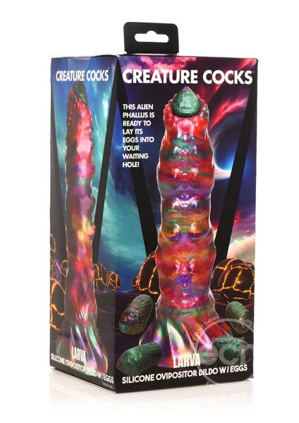 CREATURE COCKS LARVASILICONE OVIPOSITOR DILDO WITH EGGS
