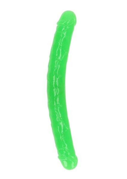 REAL ROCK REAL ROCK DOUBLE DONG GLOW IN THE DARK DILDO 15"