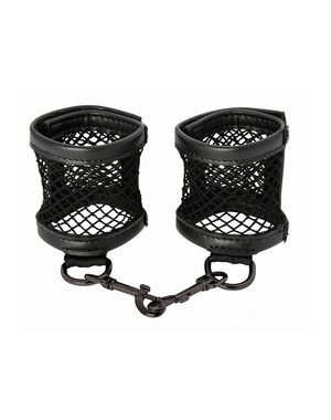 SPORTSHEETS SEX & MISCHIEF BLACK FISHNET CUFFS