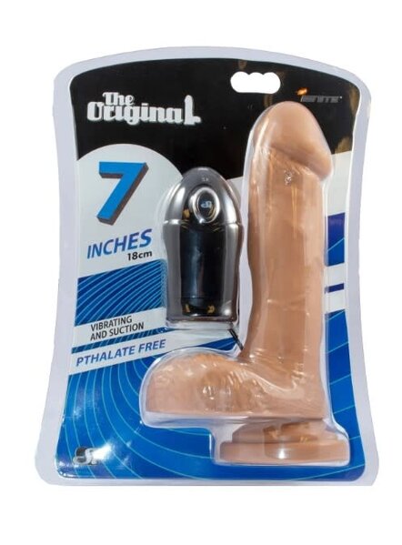 IGNITE VIBRATING DONG WITH BALLS & SUCTION 7"