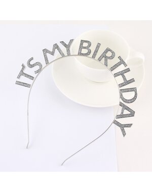 OLE FASHION IT'S MY BIRTHDAY HEADBAND WITH SILVER GLITTER FILL