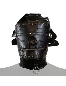 53X UNTAMED BLACK FAUX LEATHER METAL STUDDED DUNGEON MASK