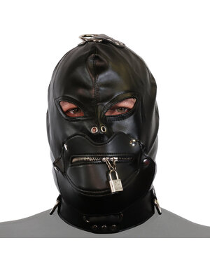 53X UNTAMED BLACK FAUX LEATHER STRAP HOOD