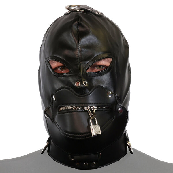 53X UNTAMED BLACK FAUX LEATHER STRAP HOOD