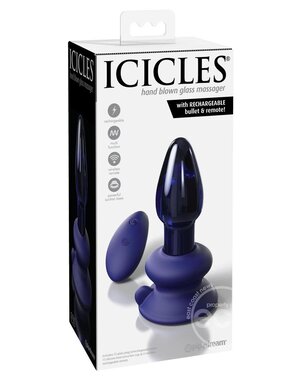 Icicles ICICLES #85 VIBRATING GLASS TAPERED PLUG WITH REMOTE