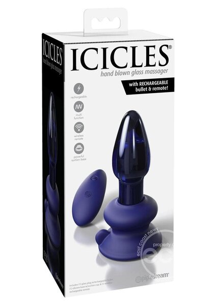 Icicles ICICLES #85 VIBRATING GLASS TAPERED PLUG WITH REMOTE