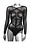 CalExotics RADIANCE LONG SLEEVE BODY SUIT WITH RHINESTONES BLACK O/S