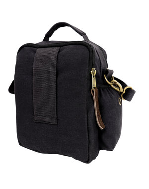ROTHCO ROTHCO CANVAS & LEATHER TRAVEL SHOULDER BAG BLACK