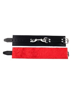 ROUGE ROUGE FUR ANKLE CUFF BLACK & RED