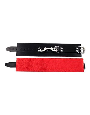 ROUGE ROUGE FUR ANKLE CUFF BLACK & RED