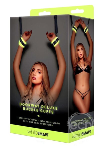 WHIP SMART WHIPSMART GLOW IN THE DARK DOORWAY DELUXE BUCKLE CUFFS