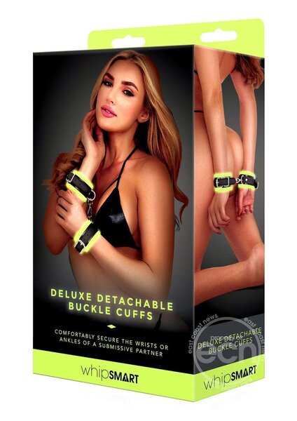 WHIP SMART WHIPSMART GLOW IN THE DARK DELUXE DETACHABLE BUCKLE CUFFS