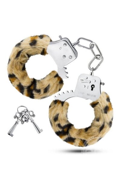 BLUSH NOVELTIES TEMPTASIA FAUX FUR CUFFS LEOPARD PRINT