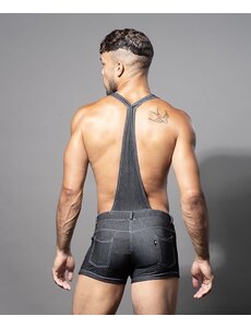 ANDREW CHRISTIAN ANDREW CHRISTIAN COWBOY BUCKLE OVERALLS CHARCOAL GREY